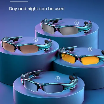 Спортивные наушники, беспроводная стереогарнитура Bluetooth 5.0, умные очки на открытом воздухе, гарнитура для прослушивания музыки в автомобиле С красочными солнцезащитными линзами