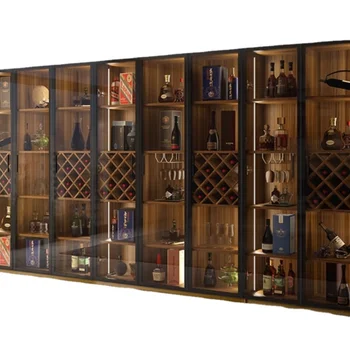 Стеклянный винный шкаф, Многофункциональный бытовой минималистичный витринный шкаф, Настенный высококачественный винный шкаф, Индивидуальный шкаф