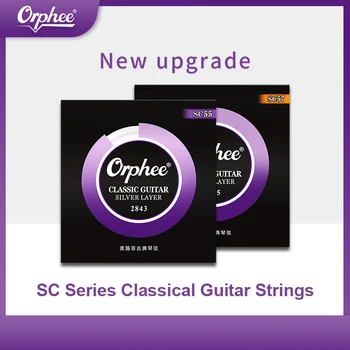 Струны для классической гитары серии Orphee SC С посеребренной проволочной обмоткой, Выравнивание амплитуды, Нано-антикоррозийное покрытие Гитарных деталей