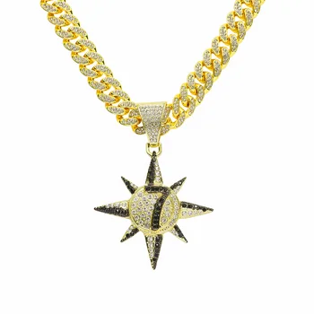 Счастливое число в стиле хип-хоп 7 Звезд Мужской подарок Кубинское ожерелье
