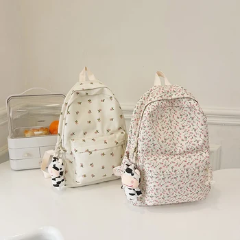 тихий женский рюкзак, элегантные школьные сумки в пасторальном стиле для девочек, детский мягкий детский школьный рюкзак, свежий дизайн mochilas