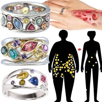 Хрустальное кольцо Женские кольца с многоцветным камнем для похудения, крупные и элегантные марокканские ювелирные изделия, роскошный подарок Anillos Mujer y2k