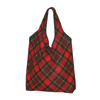 Цветастая женская сумка для покупок в клетку Buffalo Moose, повседневная сумка через плечо, большая вместительная сумка-тоут, портативная сумка для хранения, складная сумка