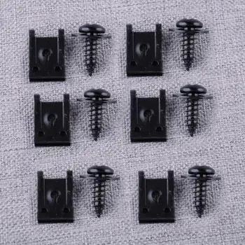 Черные 15 комплектов U-образных зажимов с винтами для крепления панели отделки бампера автомобиля
