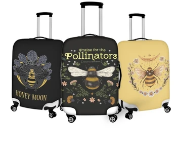 Чехол для багажа с рисунком пчелы из милых мультфильмов, Износостойкие чехлы для чемоданов, Защитный аксессуар для путешествий на молнии, 18-32 дюйма
