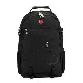 Швейцарский водонепроницаемый Оксфордский черный мужской рюкзак, 18-дюймовые сумки для ноутбуков, большая емкость, многофункциональная модная повседневная сумка для путешествий, mochila