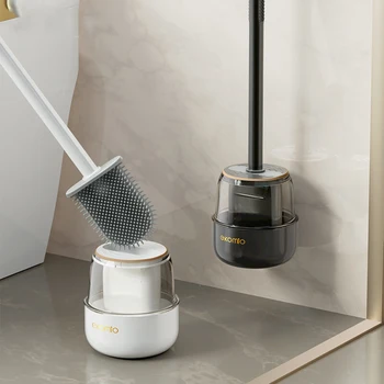 Щетка для унитаза из TPE, Настенная щетка для чистки ванной комнаты, 360-градусные Инструменты для чистки унитаза с длинной ручкой, аксессуары для ванной комнаты